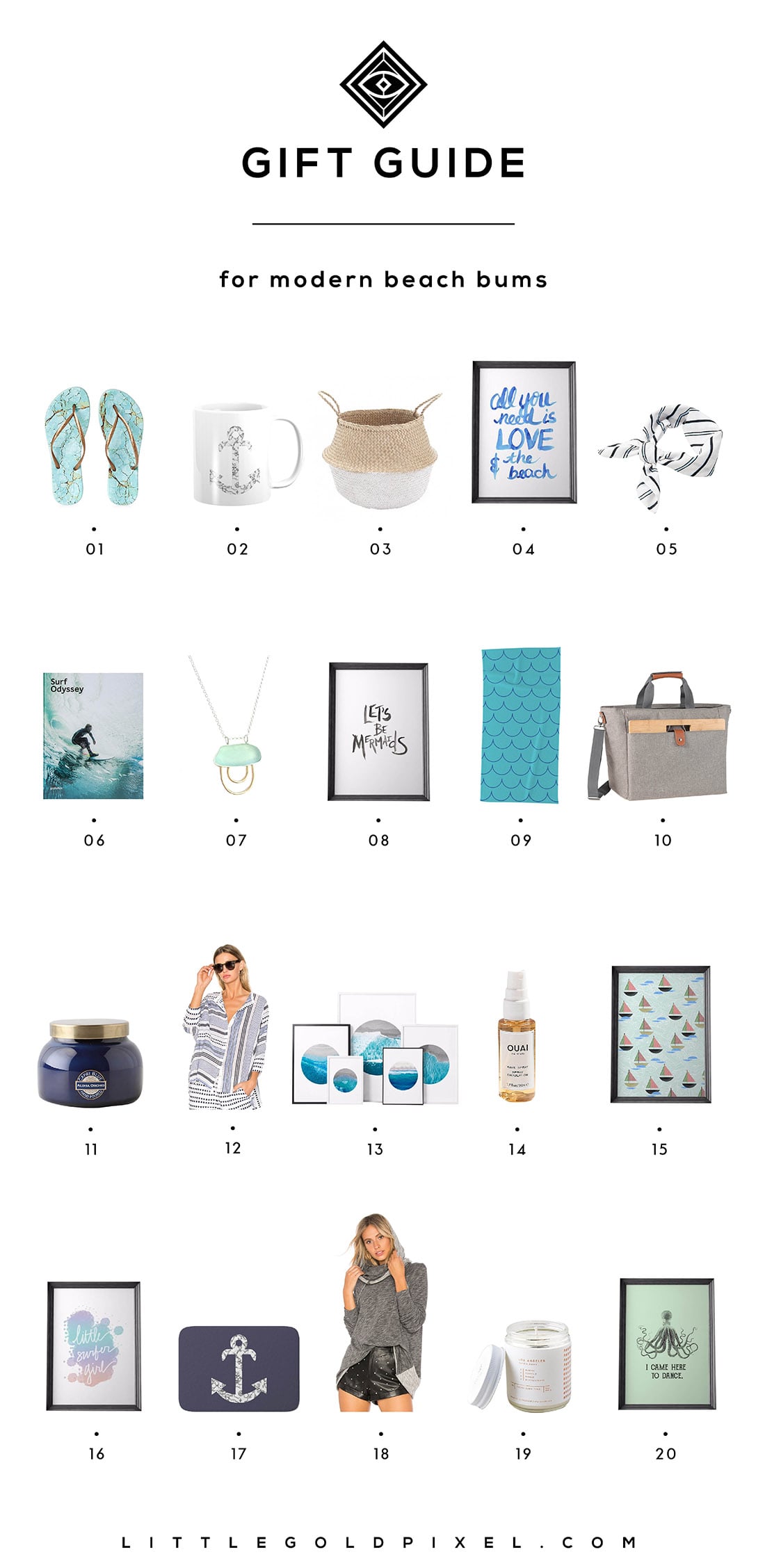 Little Gold Pixel's Beach Gift Ideas: Here are 20 gifts perfect for the modern beach bums in your life. Grab one for yourself while you're at it!