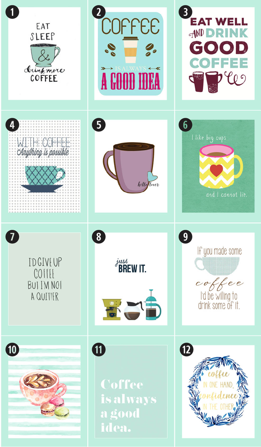 180+ Coffee Free Printables: The Ultimate Guide • Little Gold Pixel • Find the motherlode of curated coffee printables here. Click through to see more!