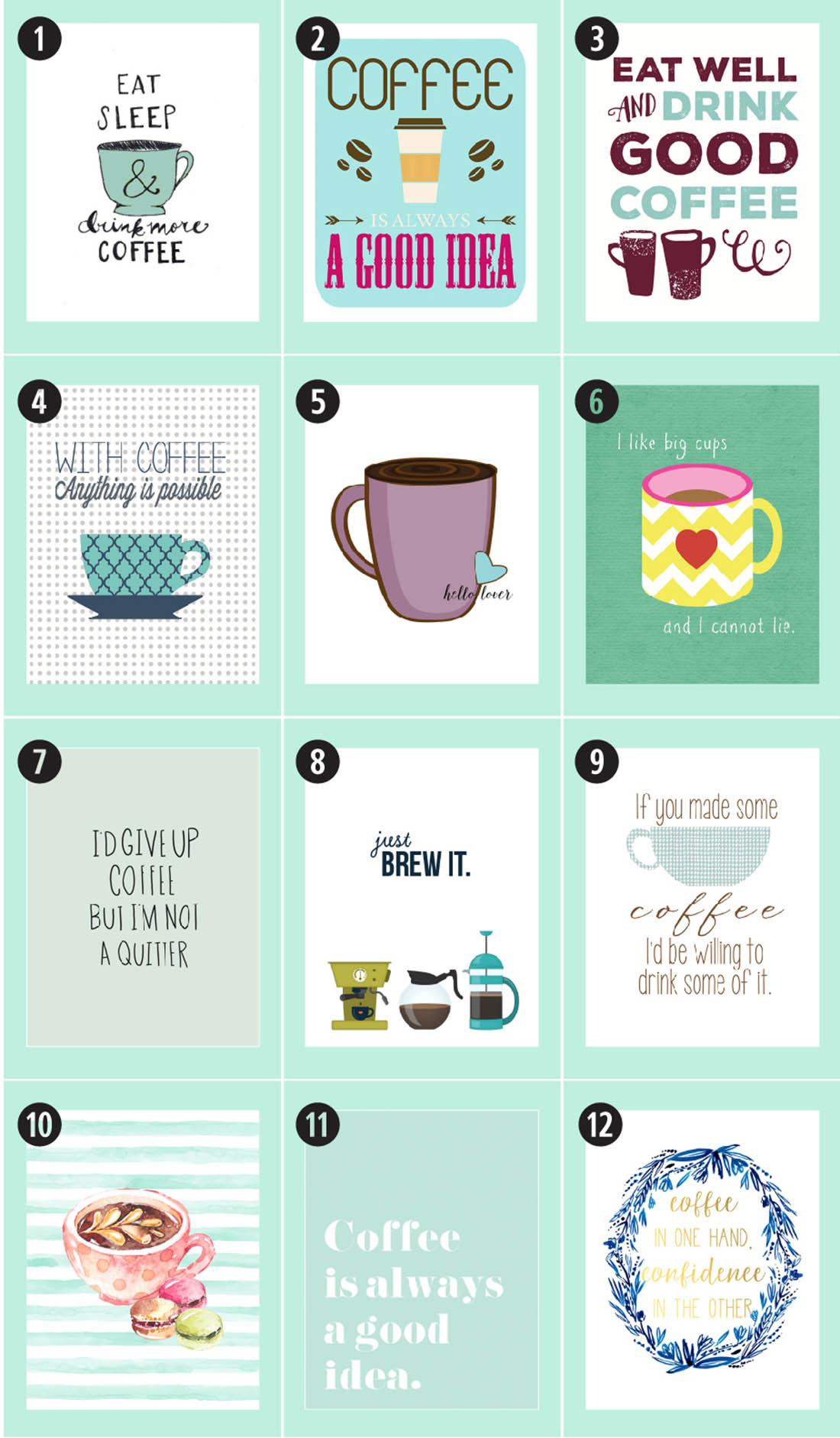 Coffee Free Printables 180+ Ultimate Guide • Little Gold Pixel