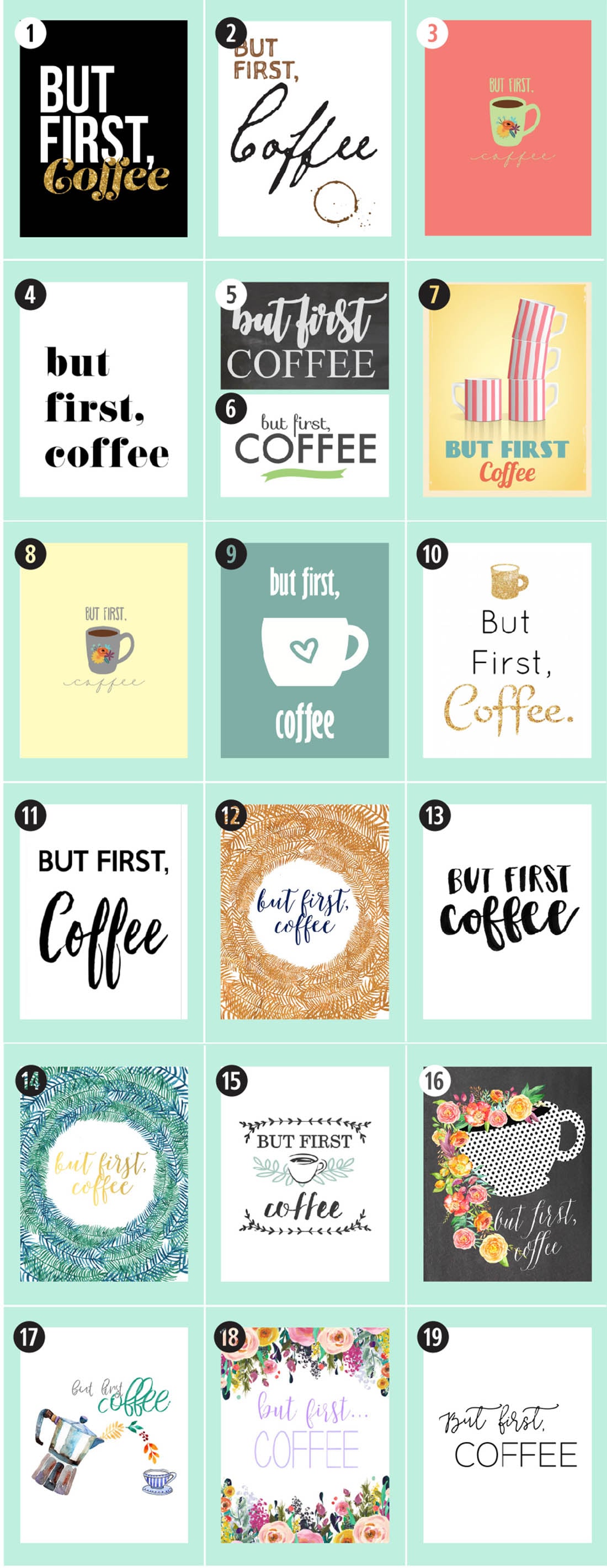 180+ Coffee Free Printables: The Ultimate Guide • Little Gold Pixel • Find the motherlode of curated coffee printables here. Click through to see more!