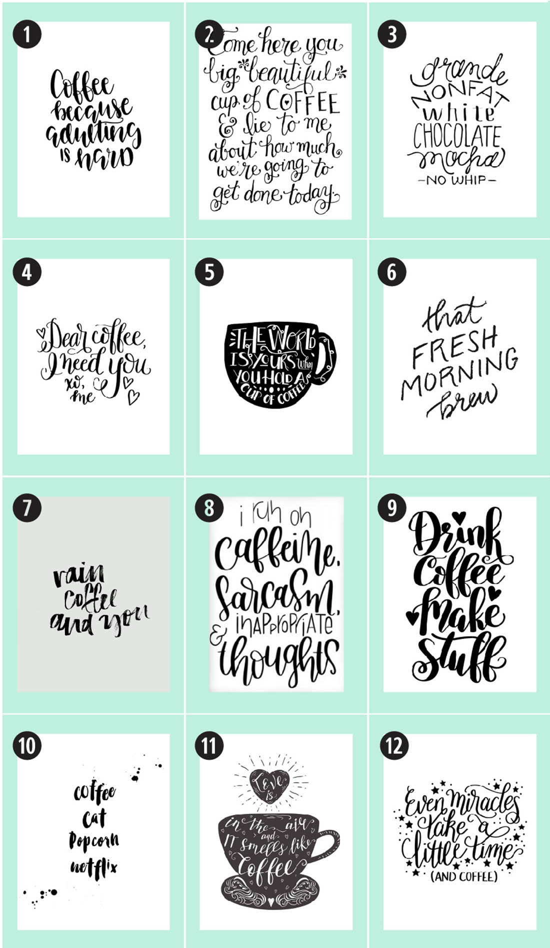 180+ Coffee Free Printables: The Ultimate Guide • Little Gold Pixel • Find the motherlode of curated coffee printables here. Click through to see more!