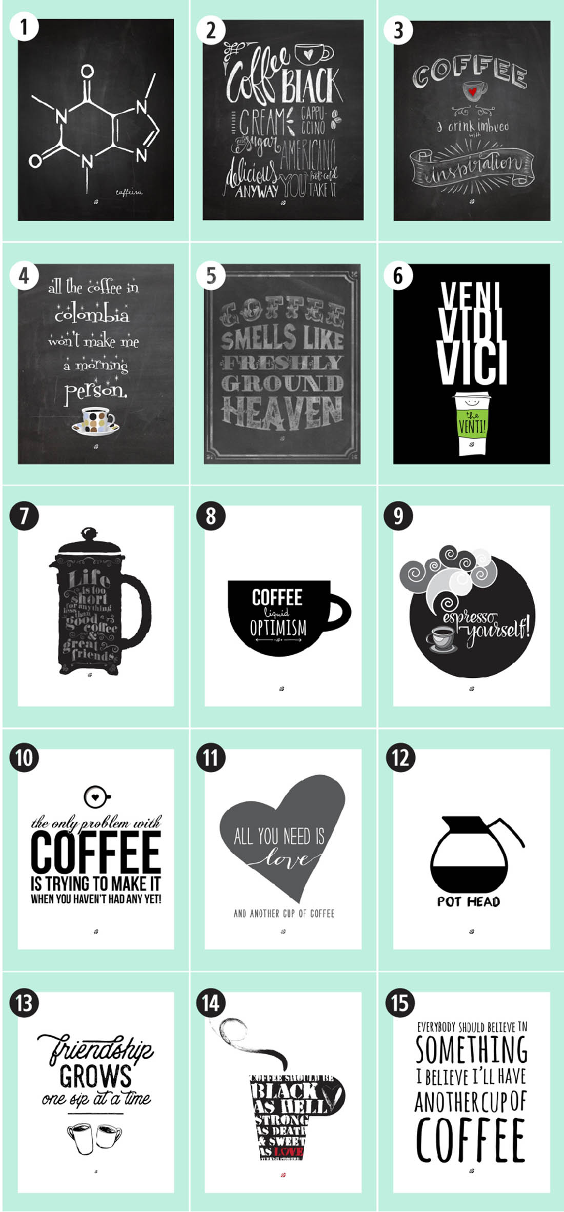 180+ Coffee Free Printables: The Ultimate Guide • Little Gold Pixel • Find the motherlode of curated coffee printables here. Click through to see more!