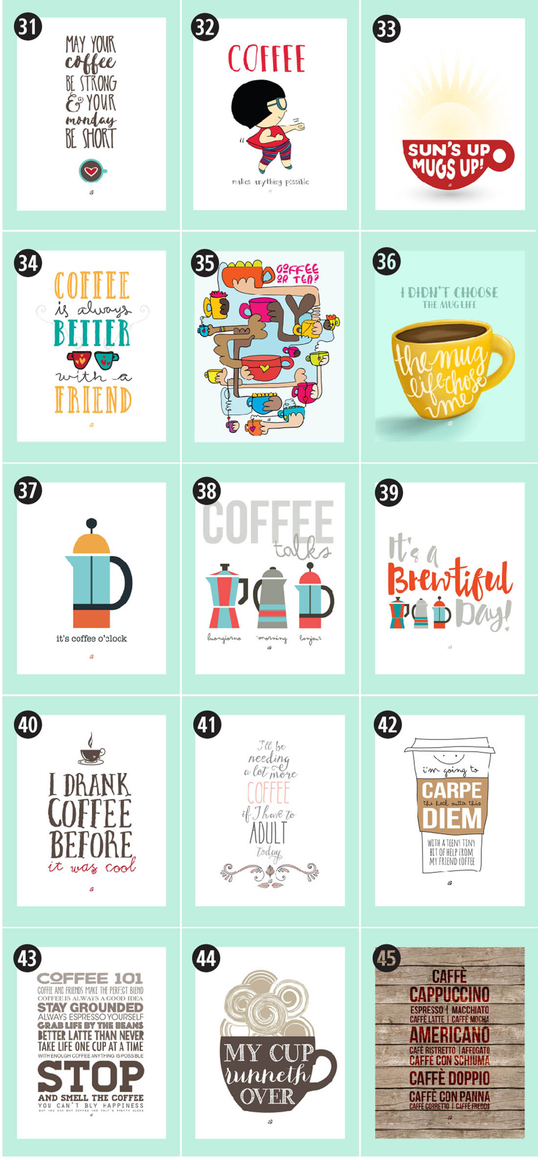 coffee free printables 180 ultimate guide little gold