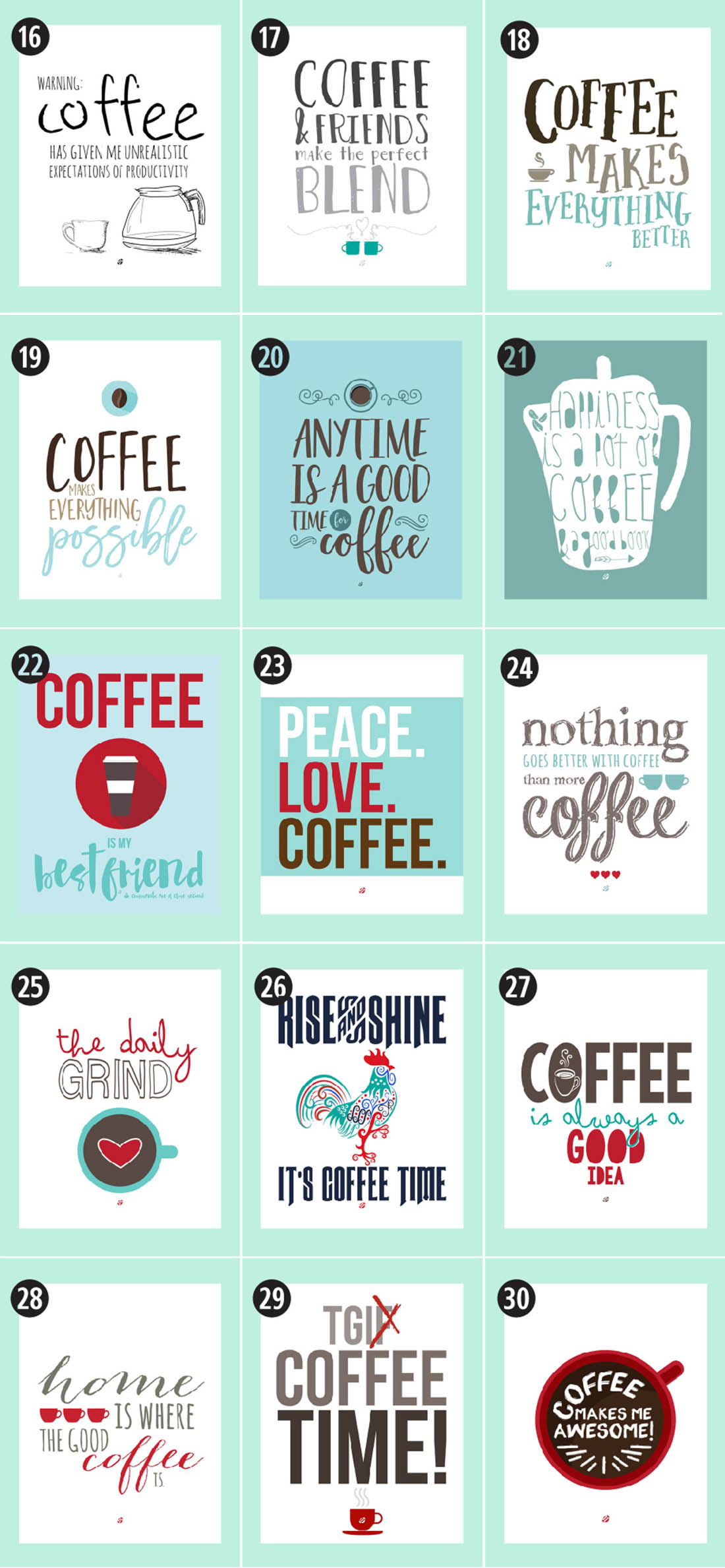 180+ Coffee Free Printables: The Ultimate Guide • Little Gold Pixel • Find the motherlode of curated coffee printables here. Click through to see more!