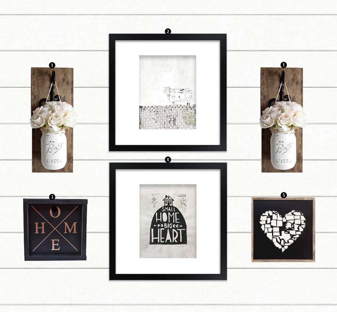 How to Create a Modern Farmhouse Gallery Wall • Little Gold Pixel • You have the Modern Farmhouse decor, but what about the farmhouse gallery wall? Click through for a detailed style guide and gallery wall examples!