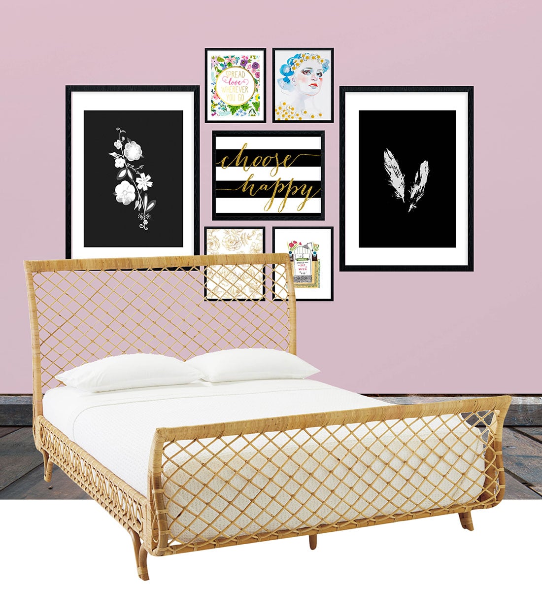Frame Game • Boho Glam Gallery Walls • Frame Game is an occasional series in which I take readers' gallery wall requests and find art that fits their personalities • Little Gold Pixel