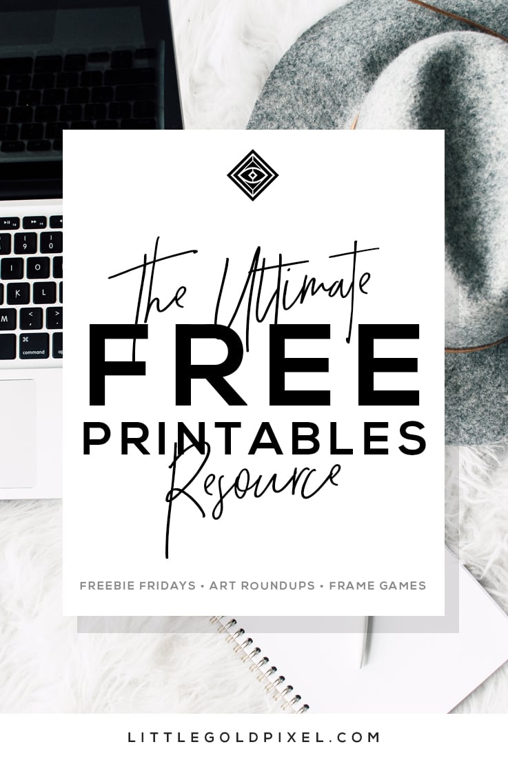 Little Roundups Free Wall Printables \u2022 Pixel \u2022 Art Free Gold