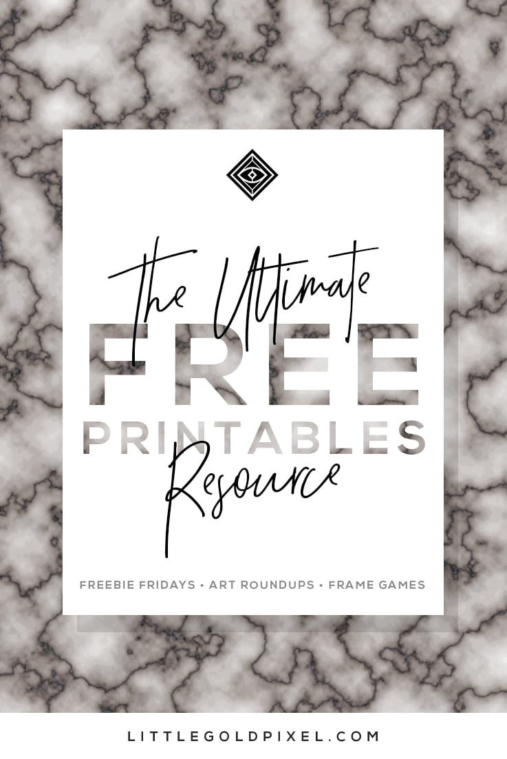 Free Printables & Gallery Wall Roundups • Bookmark Now! • Little Gold Pixel