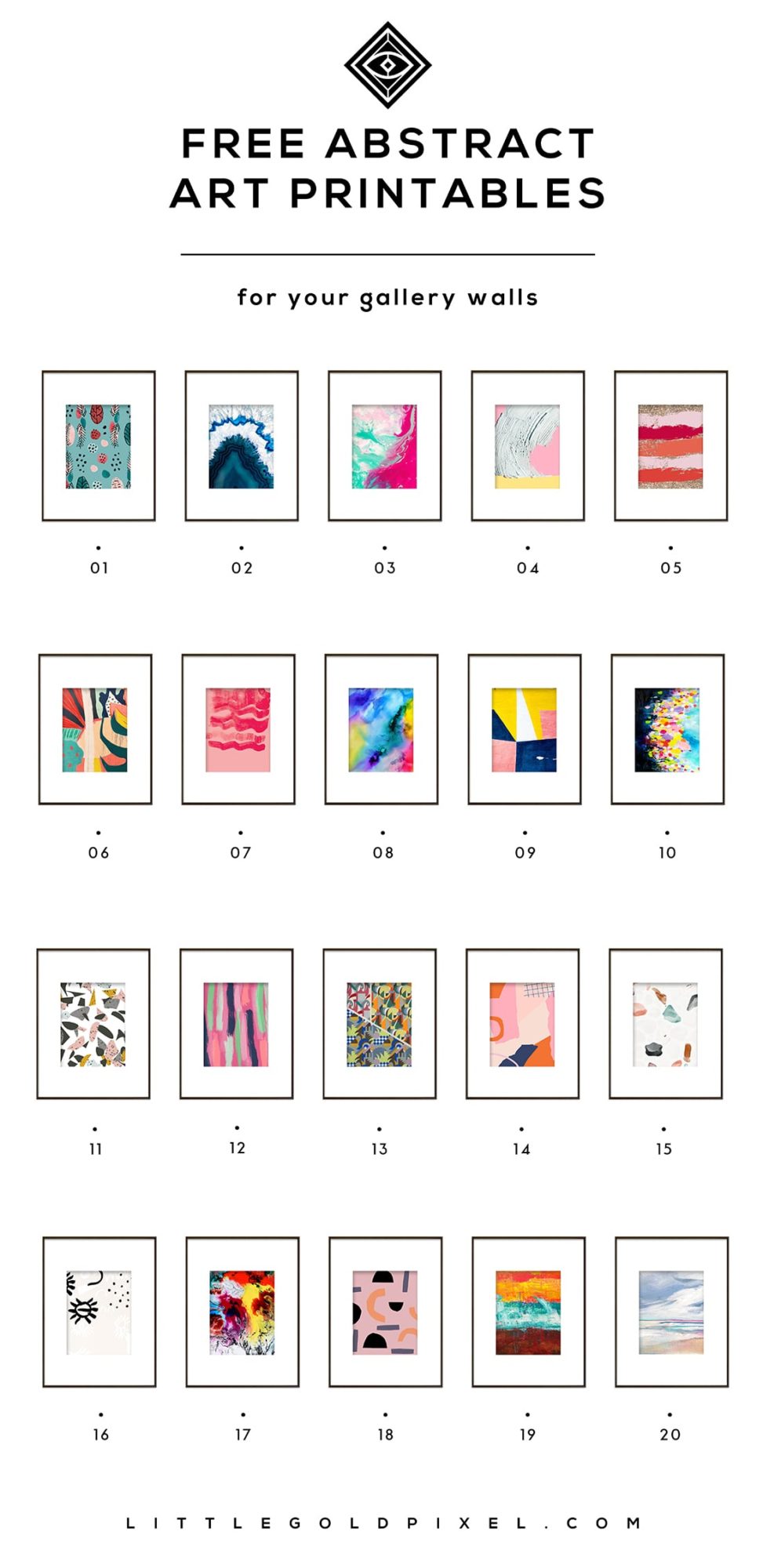 20 Free Abstract Art Printables For Your Gallery Walls Little Gold Pixel