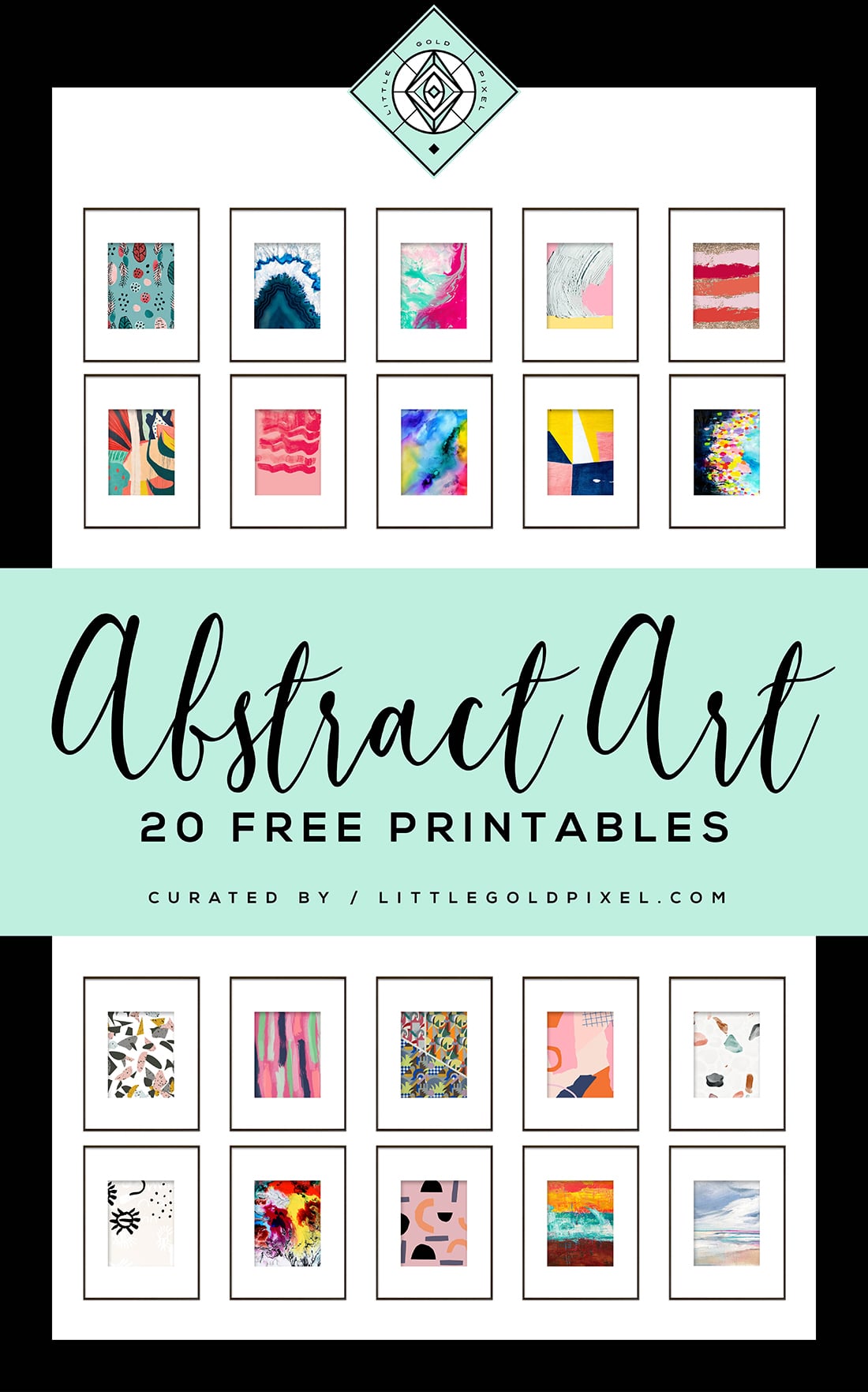 Free Abstract Art for Your Gallery Walls • Little Gold Pixel
