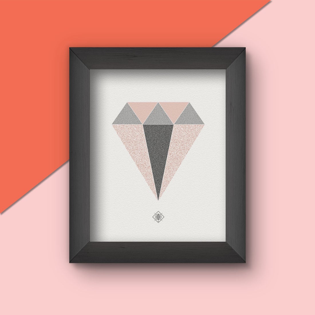 Geometric Diamond Free Printable • Little Gold Pixel • Download this diamond free printable as part of my Freebie Friday series. Instant wall art! Bonus: watch the time-lapse video to see how I made it.