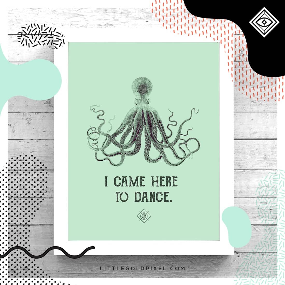 Octopus Free Printable • Freebie Fridays • Little Gold Pixel