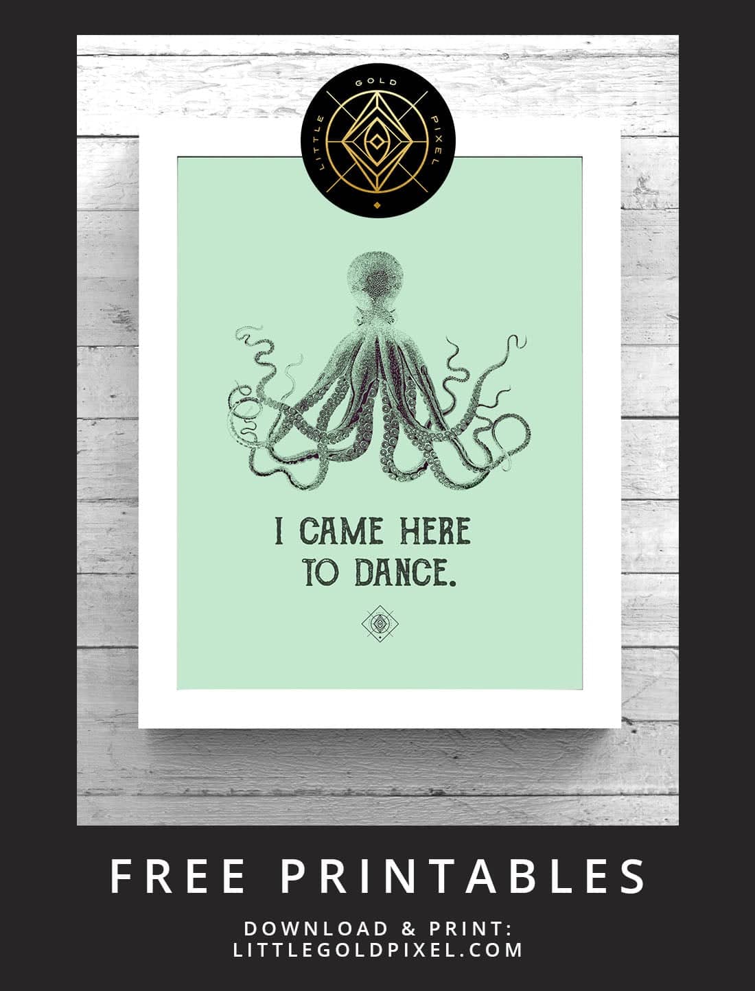 Octopus Free Printable • Freebie Fridays • Little Gold Pixel