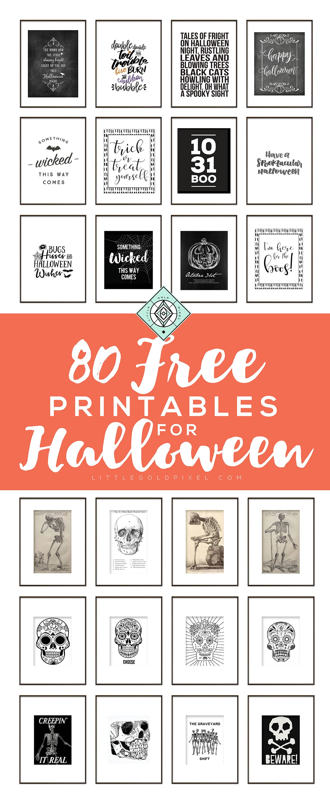 Last-Minute Decor: Halloween Free Printables Vol. 3 • Little Gold Pixel • Bookmark and save for your Halloween decor!