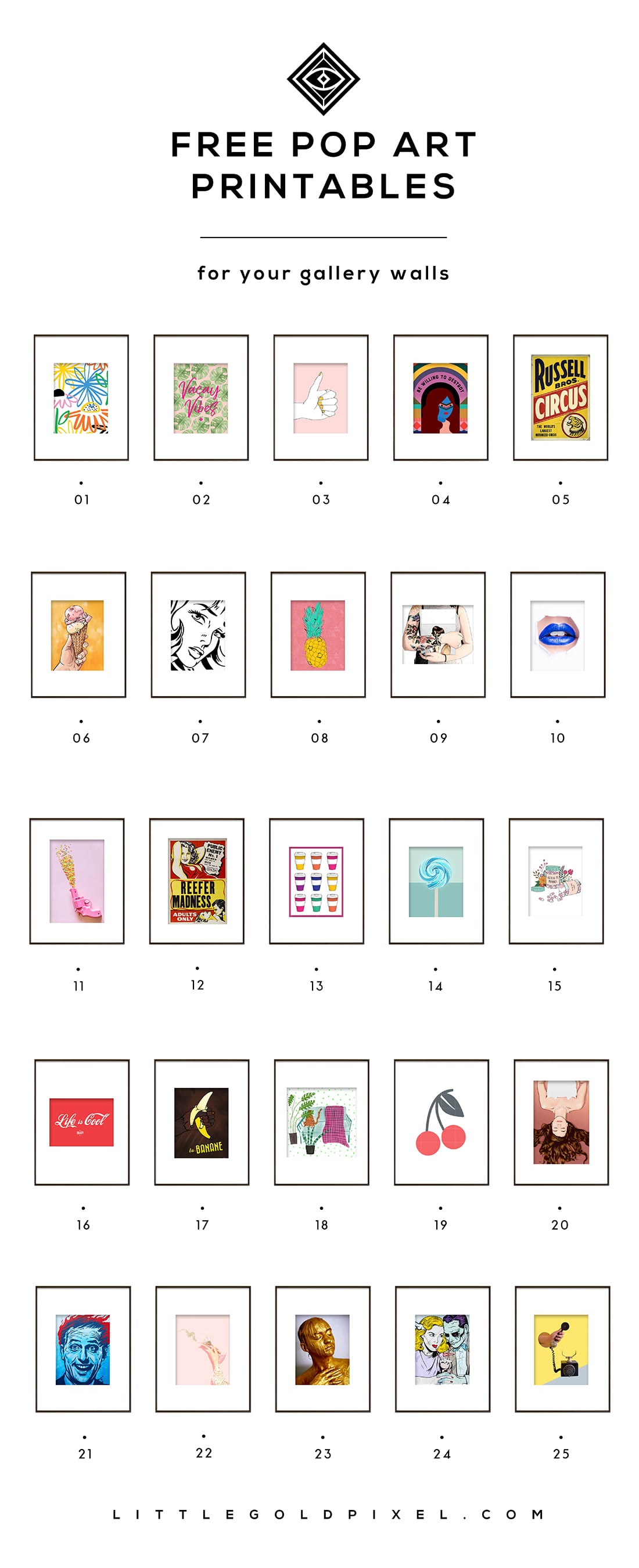 Free pop art printables for your gallery walls little gold pixel