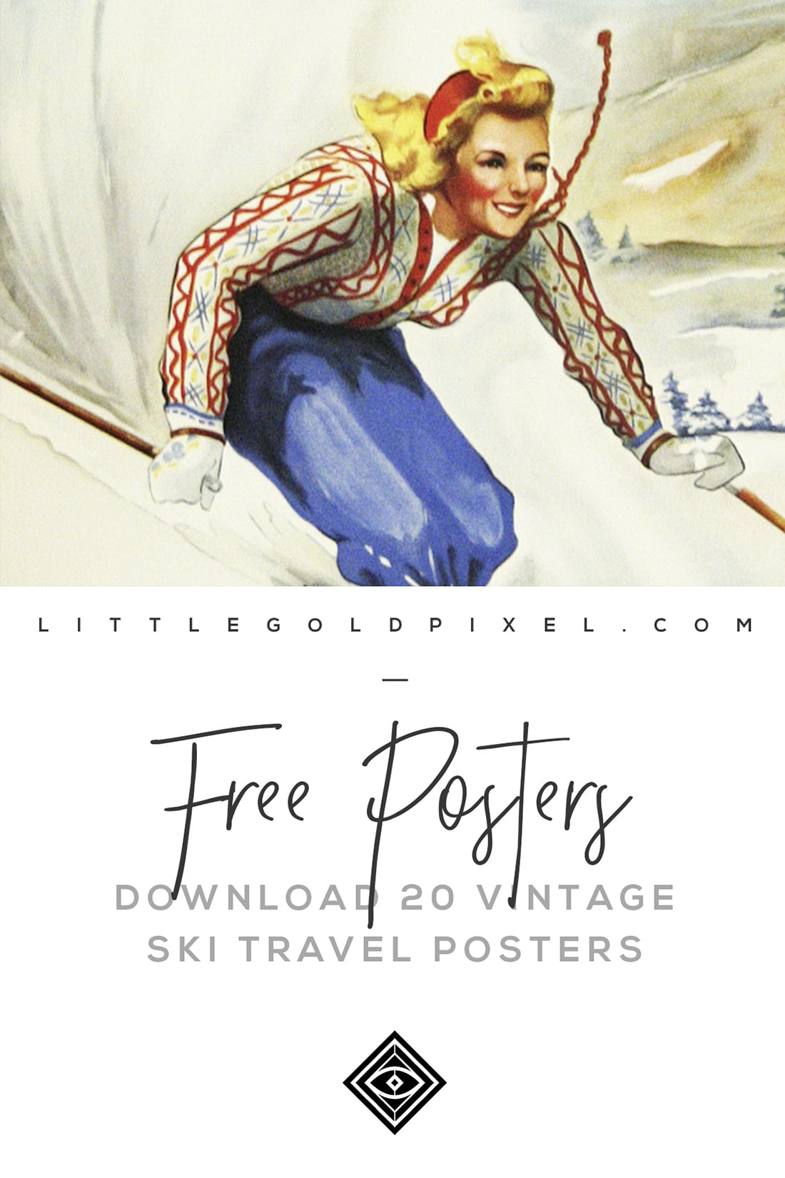 Free Vintage Ski Posters • Little Gold Pixel