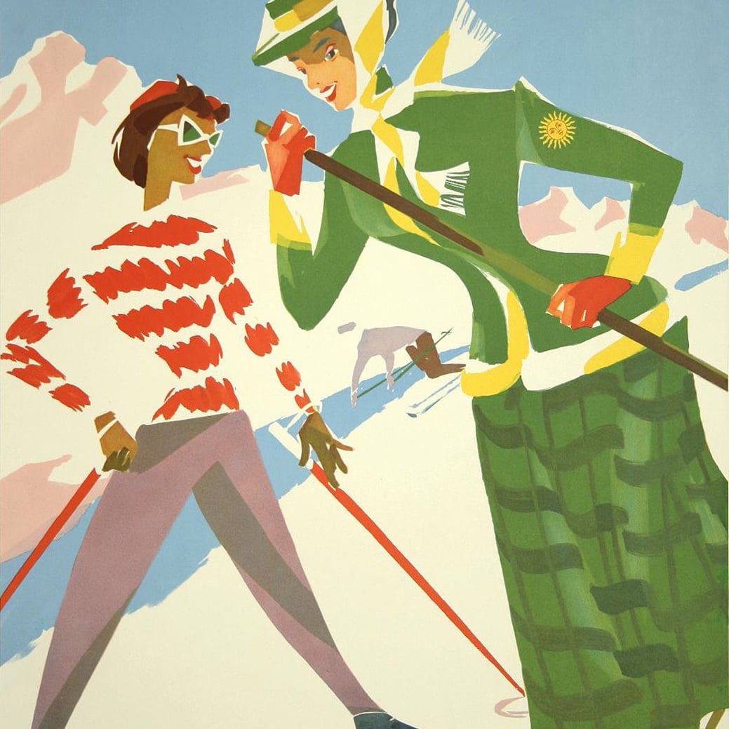 Free Vintage Ski Posters • Little Gold Pixel