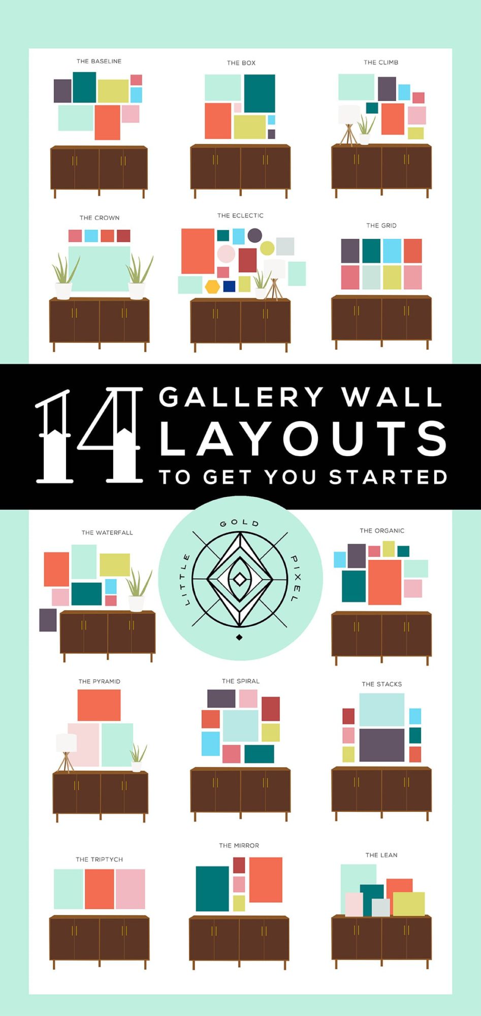 14 Gallery Wall Layouts to Get You Started • Little Gold Pixel
