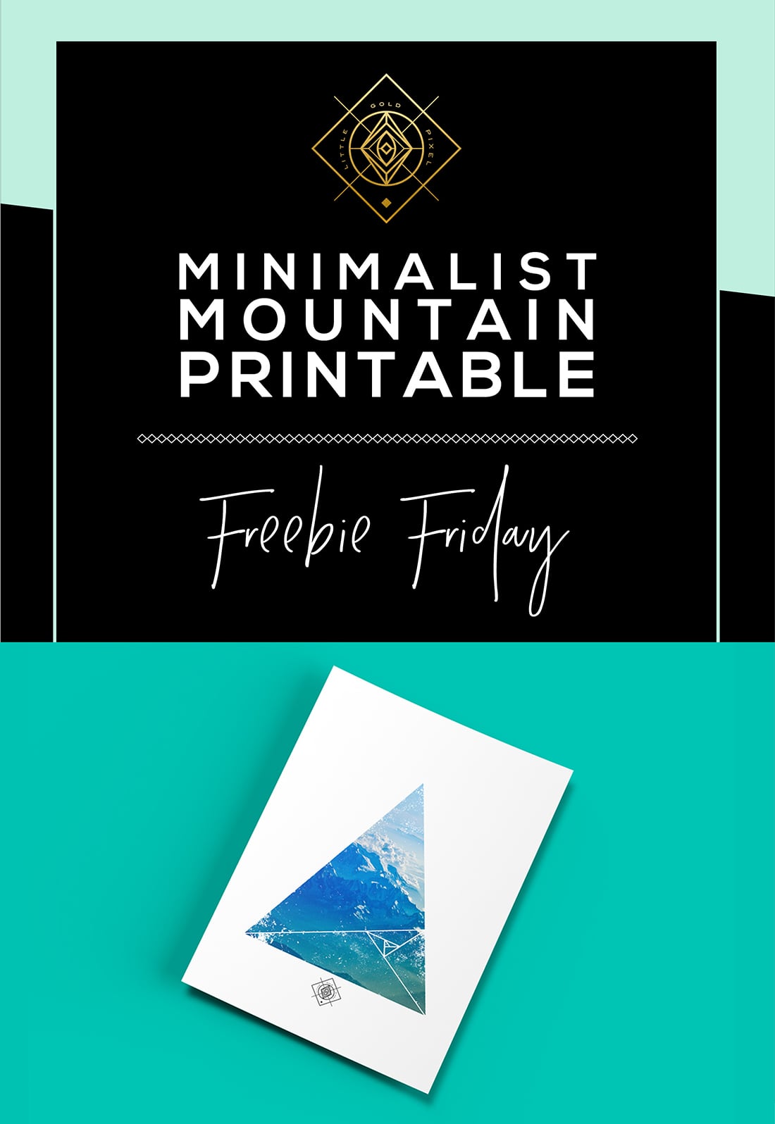 Minimalist Mountain Printable • Freebie Fridays • Little Gold Pixel