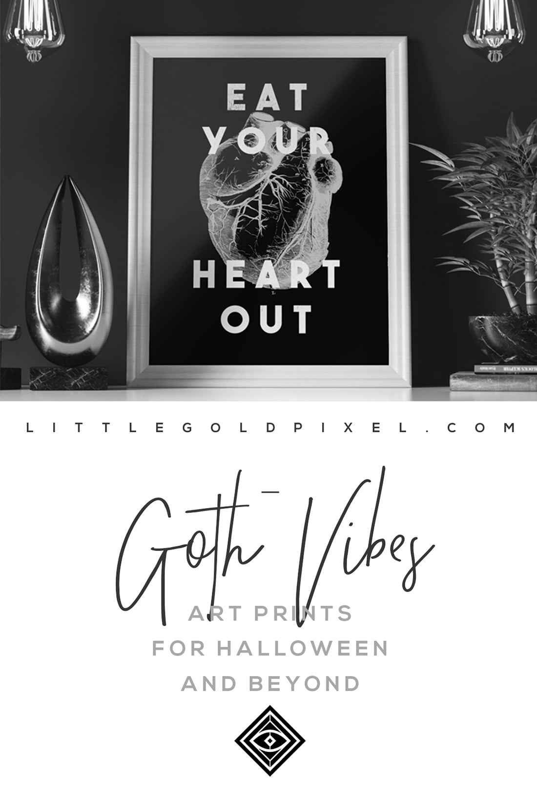 Goth Art Prints • Goth Vibes for Halloween & Beyond • Little Gold Pixel