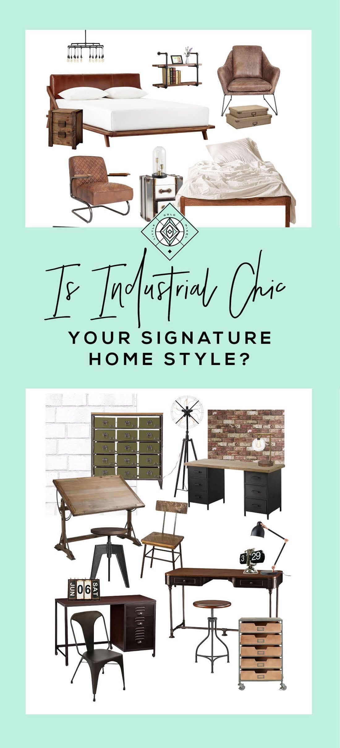 7 Signs Industrial Decor is the Right Home Style for You • Little Gold Pixel • Grab your steampunk novels and see if you mesh with this style.