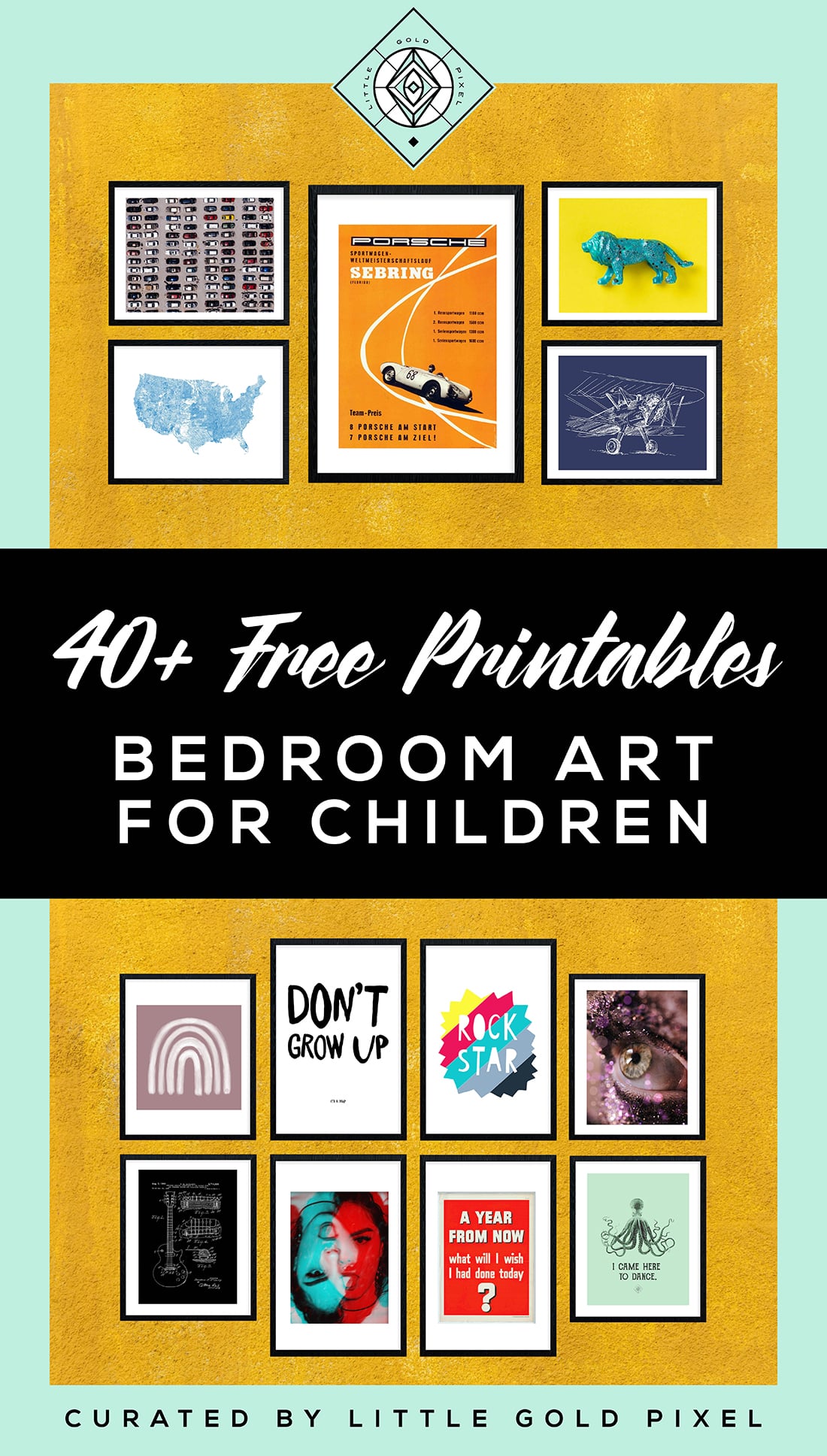 40+ Free Printables for Big Kids + 7 Gallery Wall Idea • Little Gold Pixel