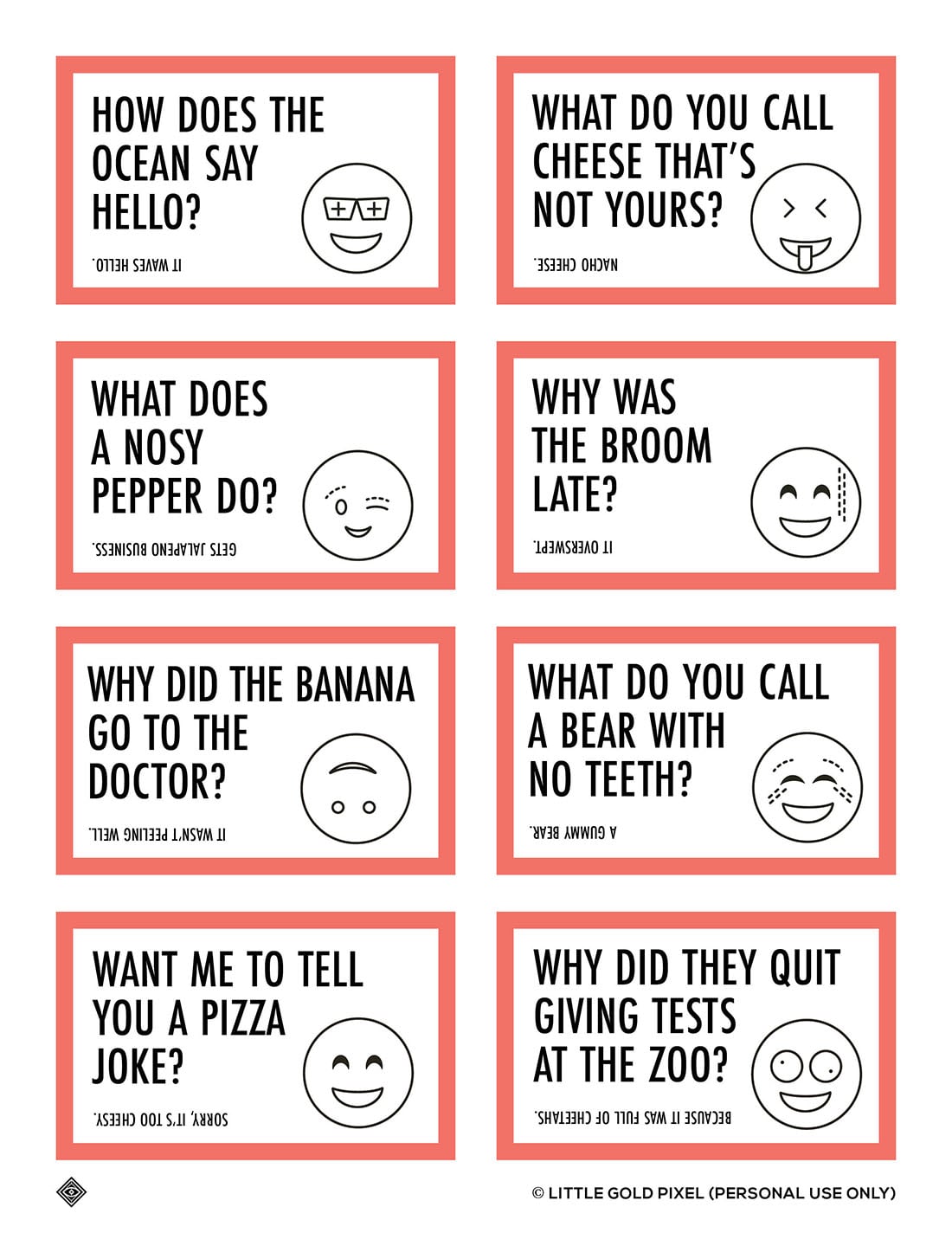 Free Lunch Box Jokes for Kids • Free Printables • Little Gold Pixel