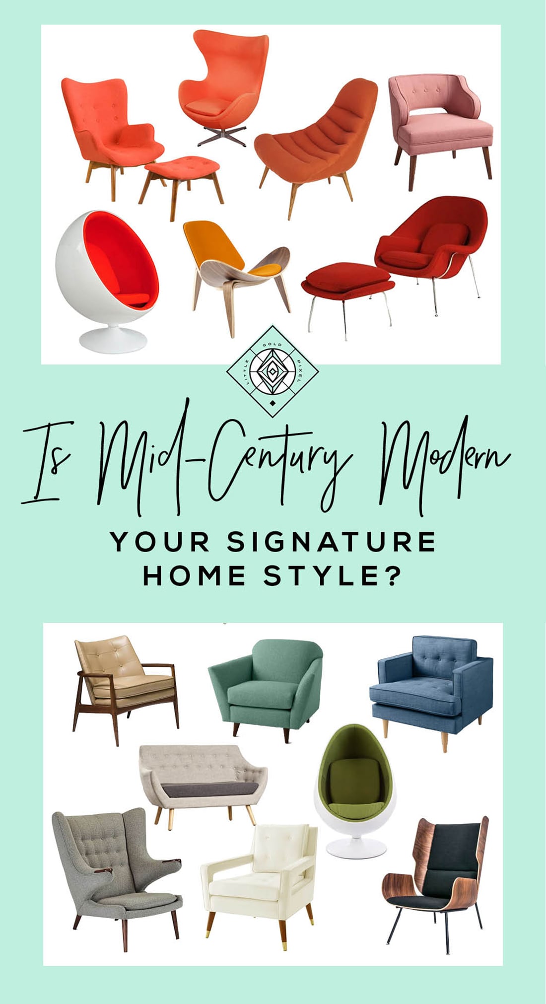 8 Signs Mid-Century Modern Decor is the Right Home Style for You • Little Gold Pixel • Click through to find out if you're compatible with Mid-Century Modern decor!