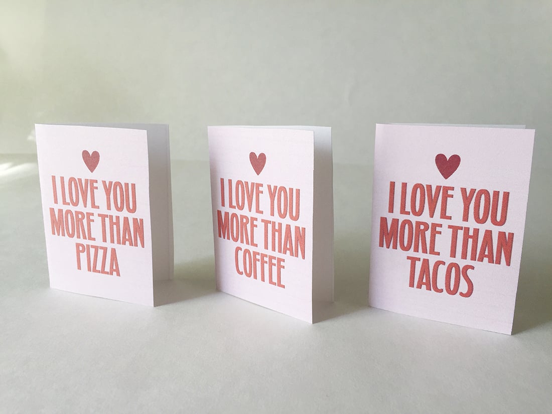 Funny Valentine's Mini Cards • Little Gold Pixel