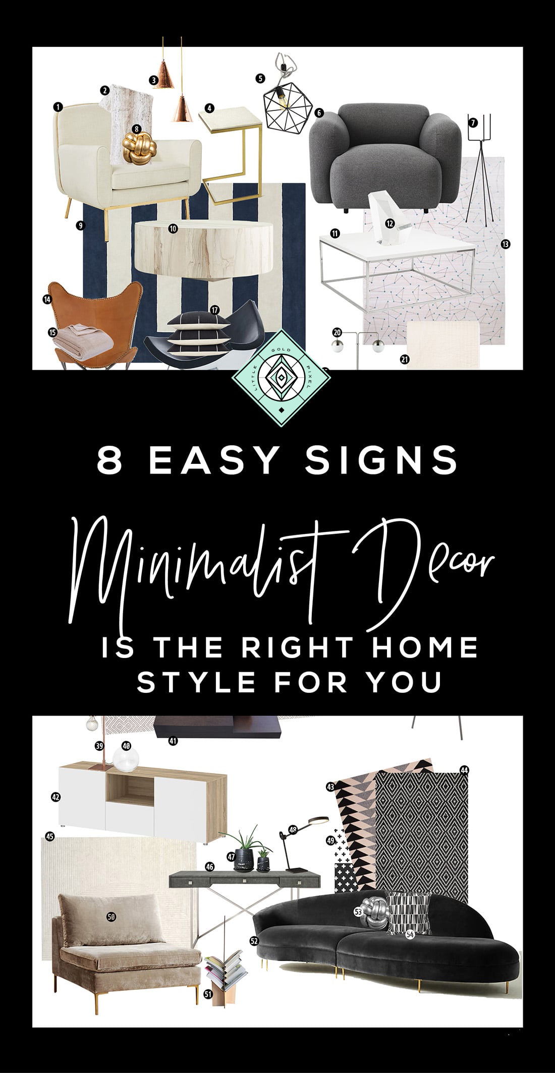 7 Signs Minimalist Decor is the Right Home Style for You • Little Gold Pixel • Click through to find out if you're compatible with minimalist decor!