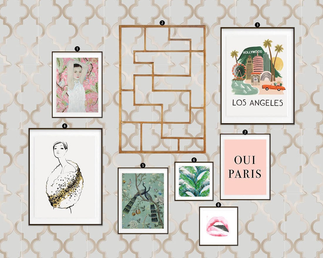How to Create a Modern Glam Gallery Wall • Little Gold Pixel • You have the Modern Glam decor, but what about the equally glam gallery wall? Click through for a detailed style guide and gallery wall examples!