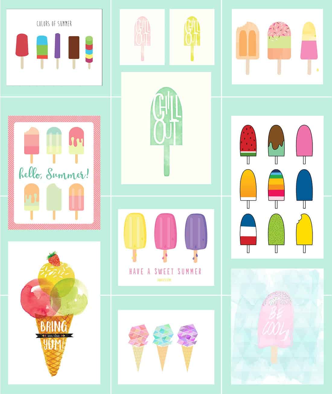 free ice cream printables