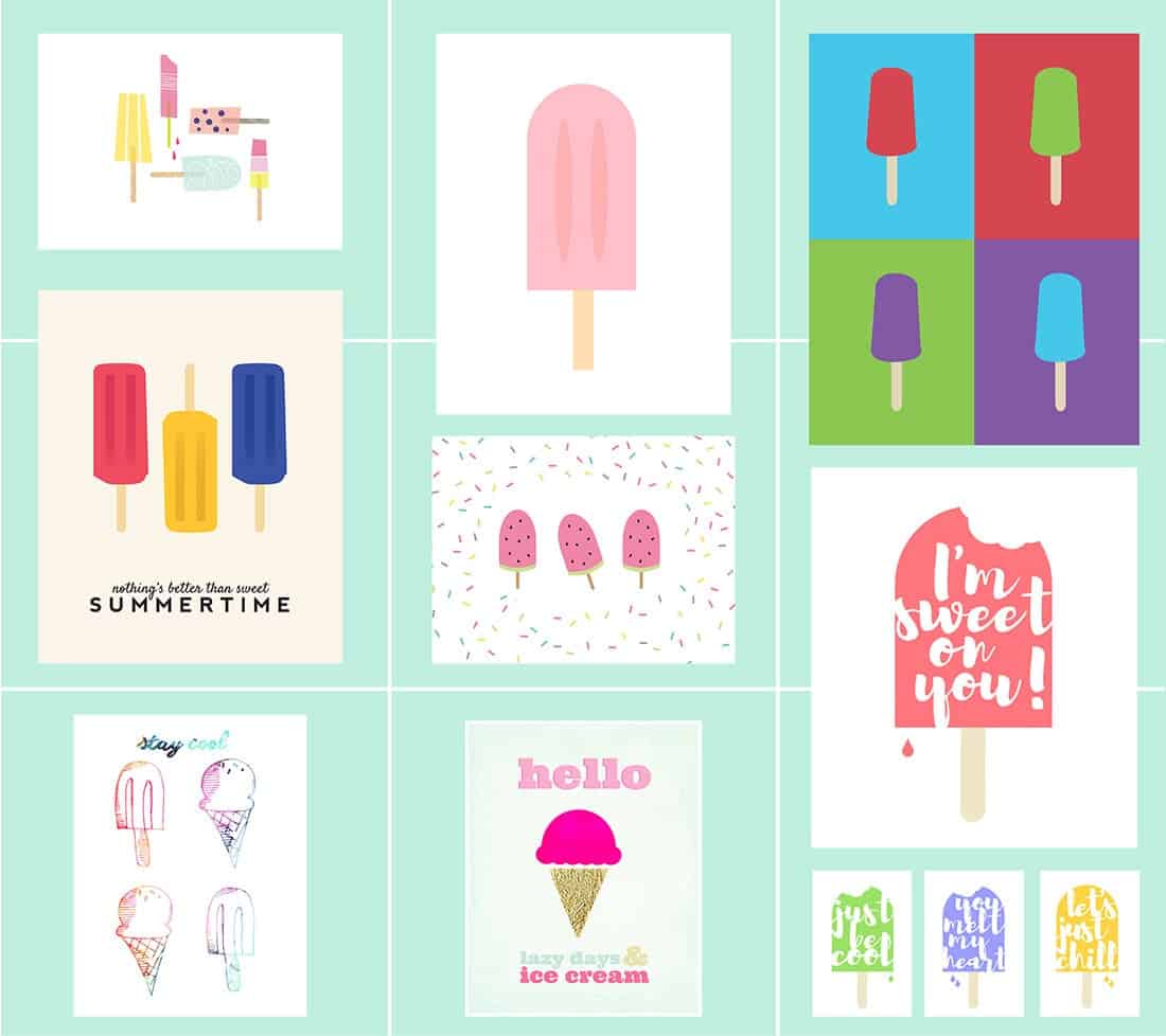 In which I round up 40+ ice cream free printables perfect for incorporating into your summer gallery walls or seasonal decor. Who doesn't love ice cream!? • littlegoldpixel.com