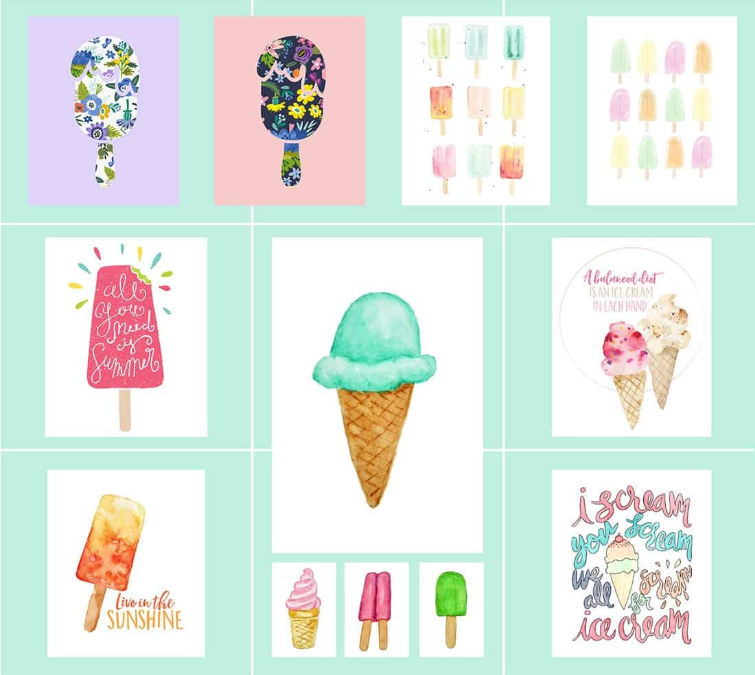 free ice cream printables