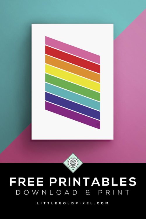 Pride Rainbow Flag Free Printable • LGBTQ Flag • Little Gold Pixel