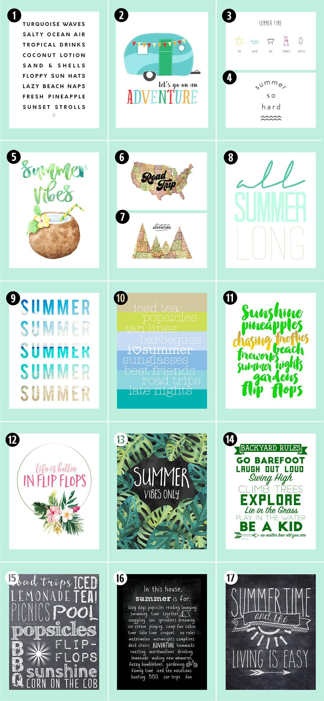 Roundup: 38 Free Summer Printables • Little Gold Pixel
