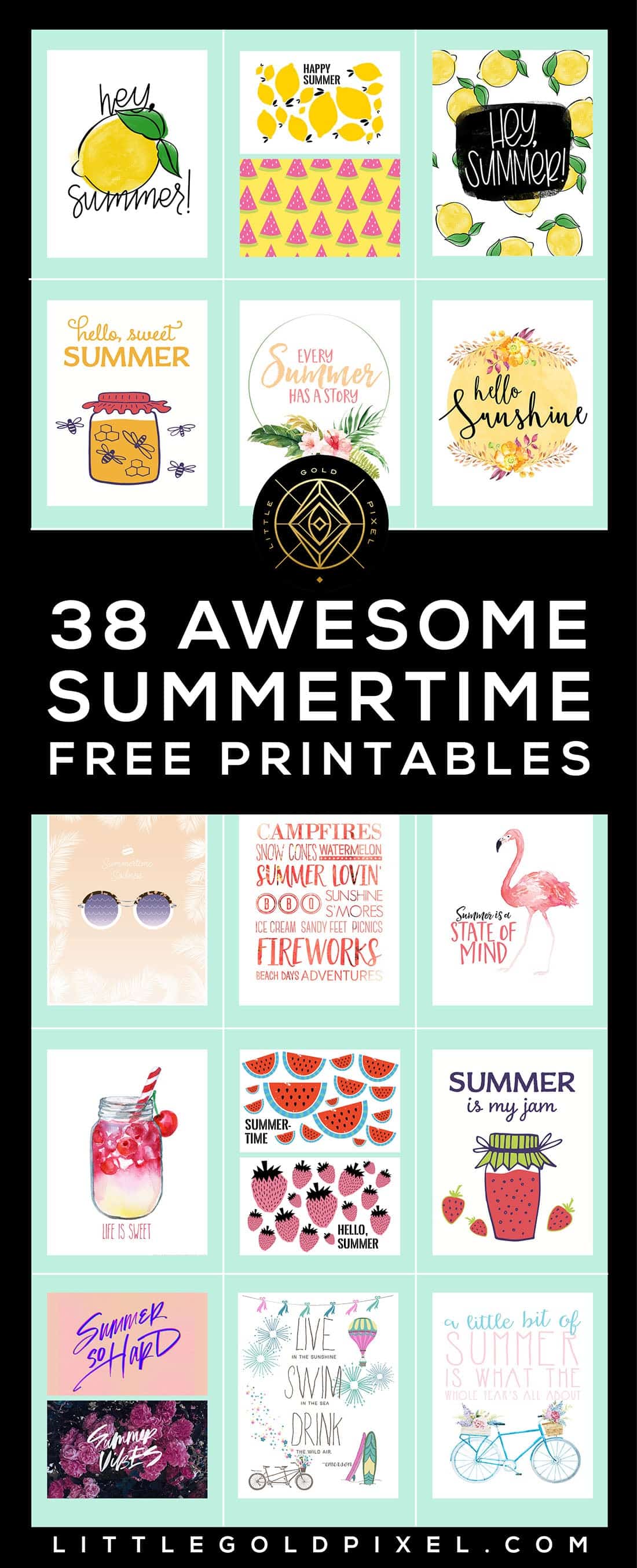 Roundup: 38 Free Summer Printables • Little Gold Pixel