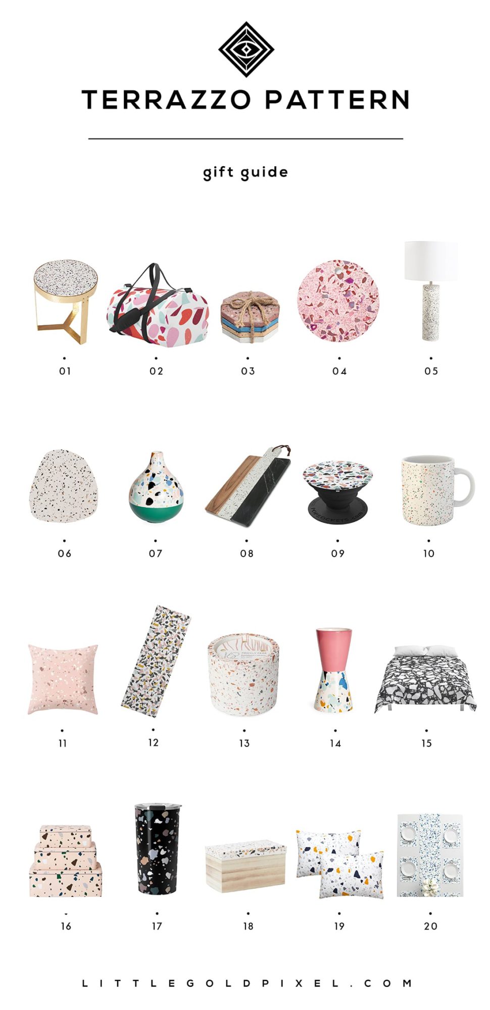 Terrazzo Pattern Gift Guide • 20 Gifts for the Terrazzo Lover • Little Gold Pixel