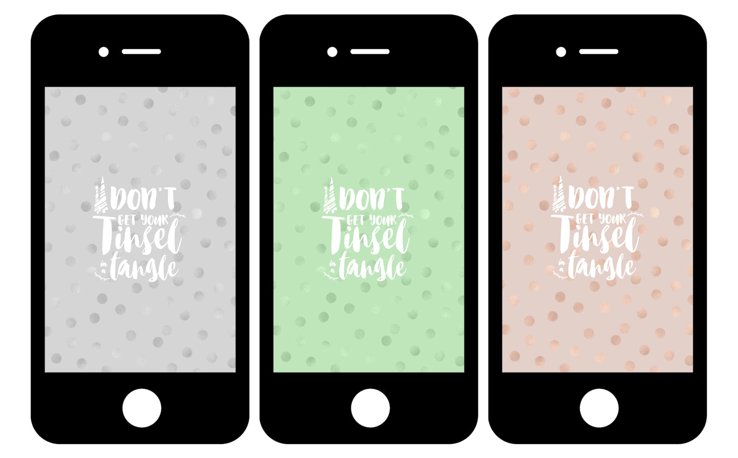 Free Holiday Phone Wallpapers: Don't Get Your Tinsel in a Tangle • Little Gold Pixel