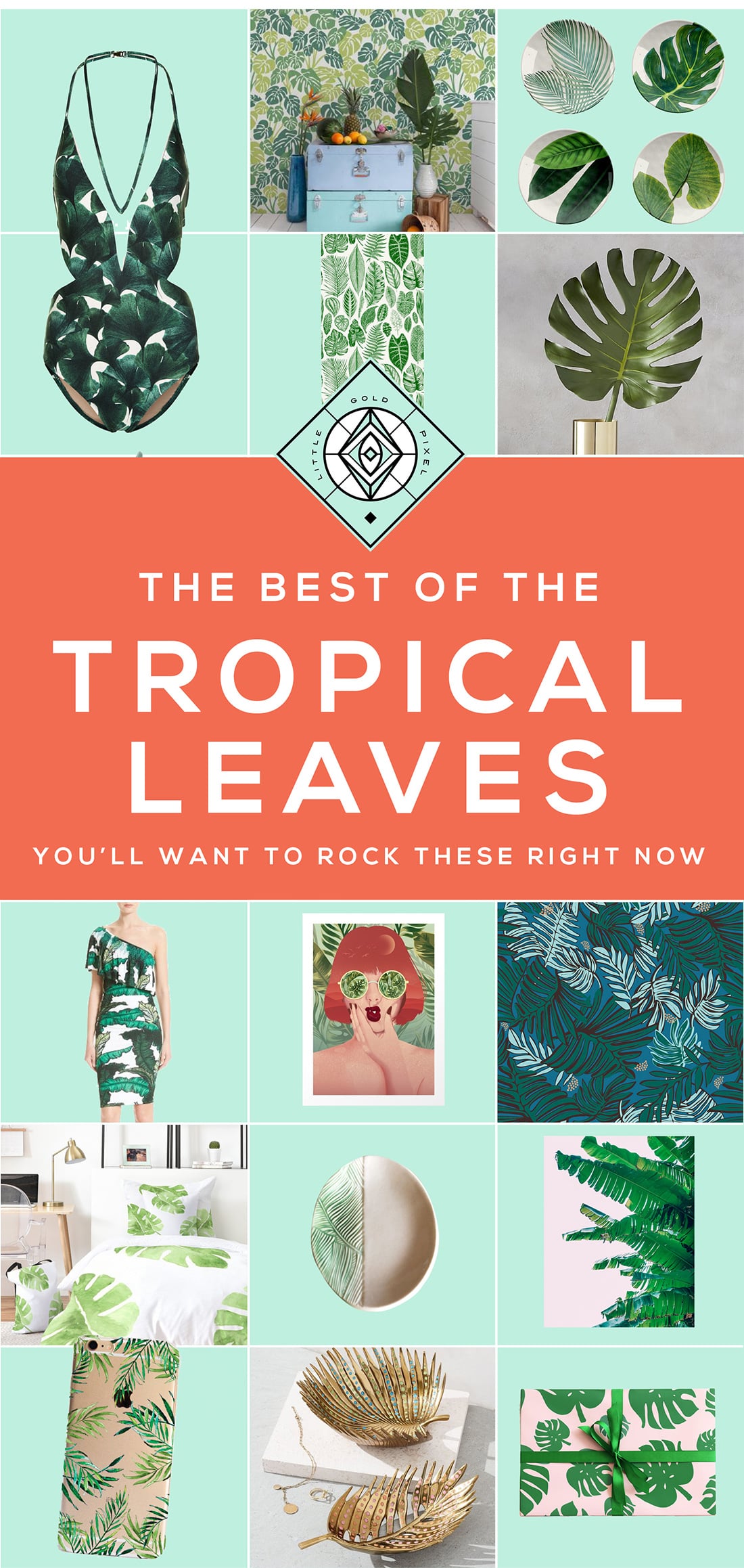 Tropical Leaves: 40+ Designs You Need Right Now • Little Gold Pixel