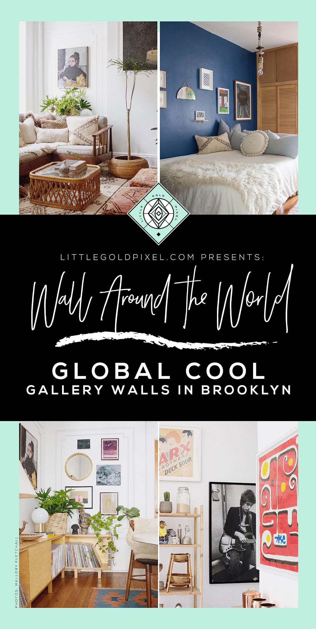 In this installment of the Wall Around the World home tour series, Mallory gives us the inside scoop on her global cool gallery walls and California-cool-meets-Mid-Century Modern home decor. • Little Gold Pixel • Photos © Mallory Fletchall