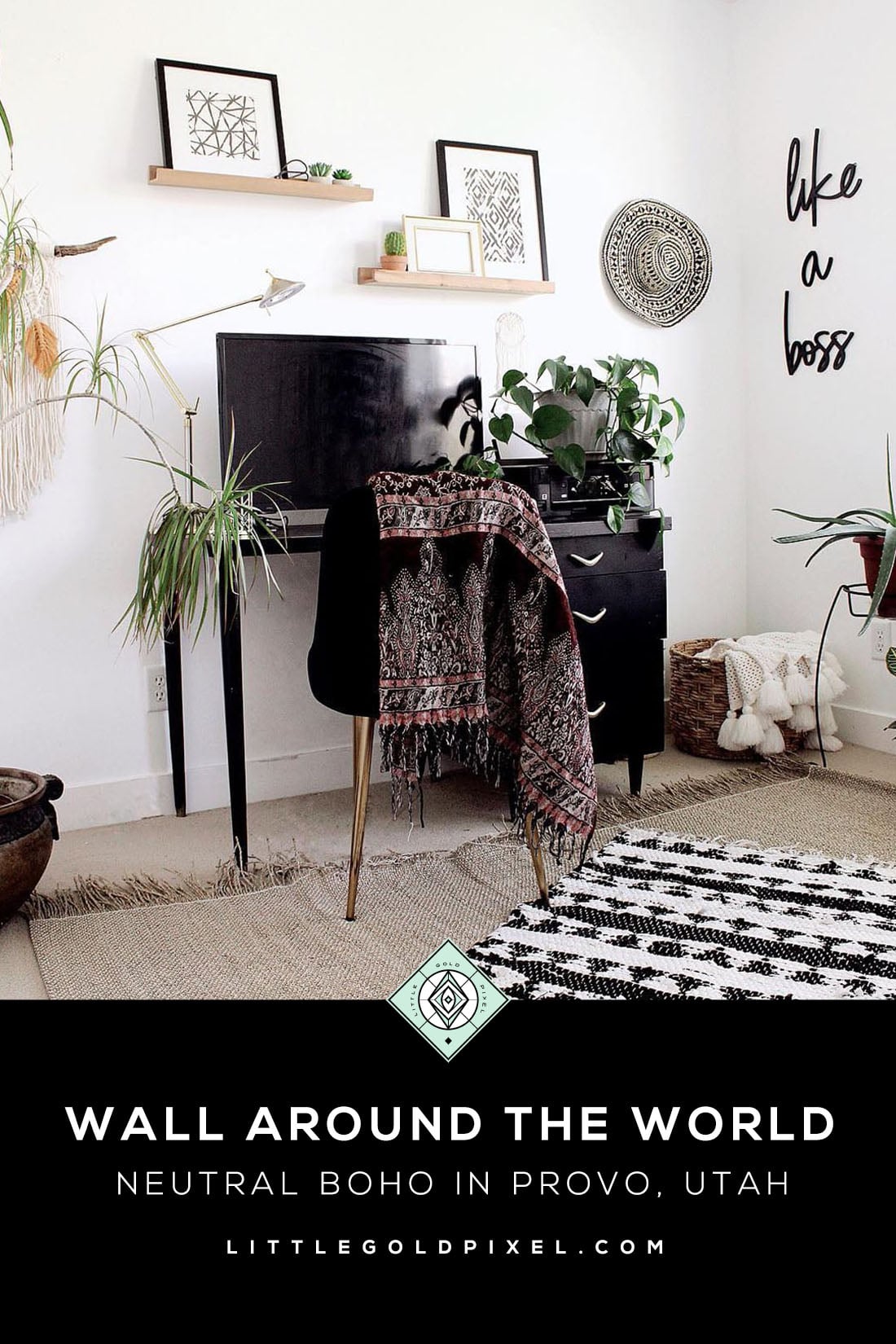 Neutral Boho Gallery Walls • Wall Around the World • Little Gold Pixel • All photos © Aspen Merrill • Come inside Aspen's Provo, Utah, home and get the secrets of her neutral boho gallery walls in the latest installment of Wall Around the World. #neutral #boho #decor #gallerywalls #gallerywallideas
