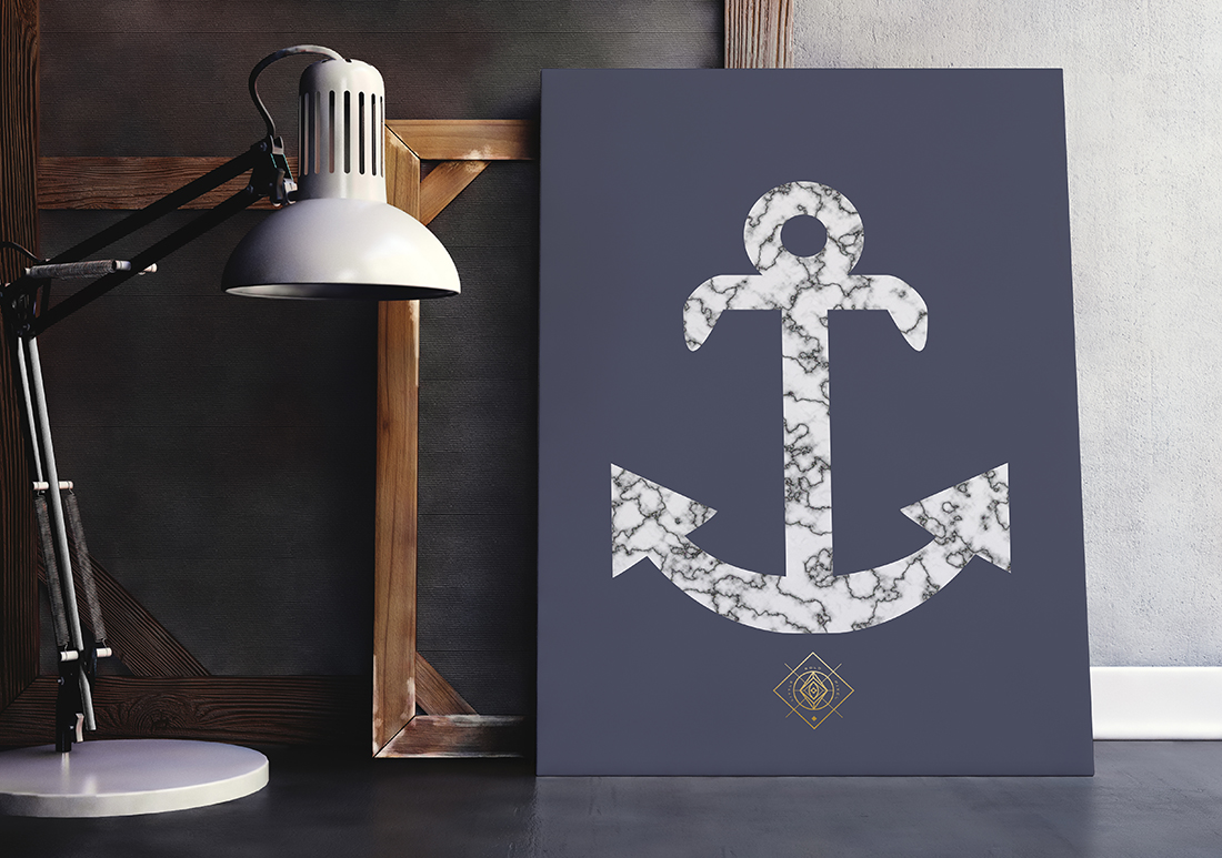 Marble Anchor Free Printable • Little Gold Pixel