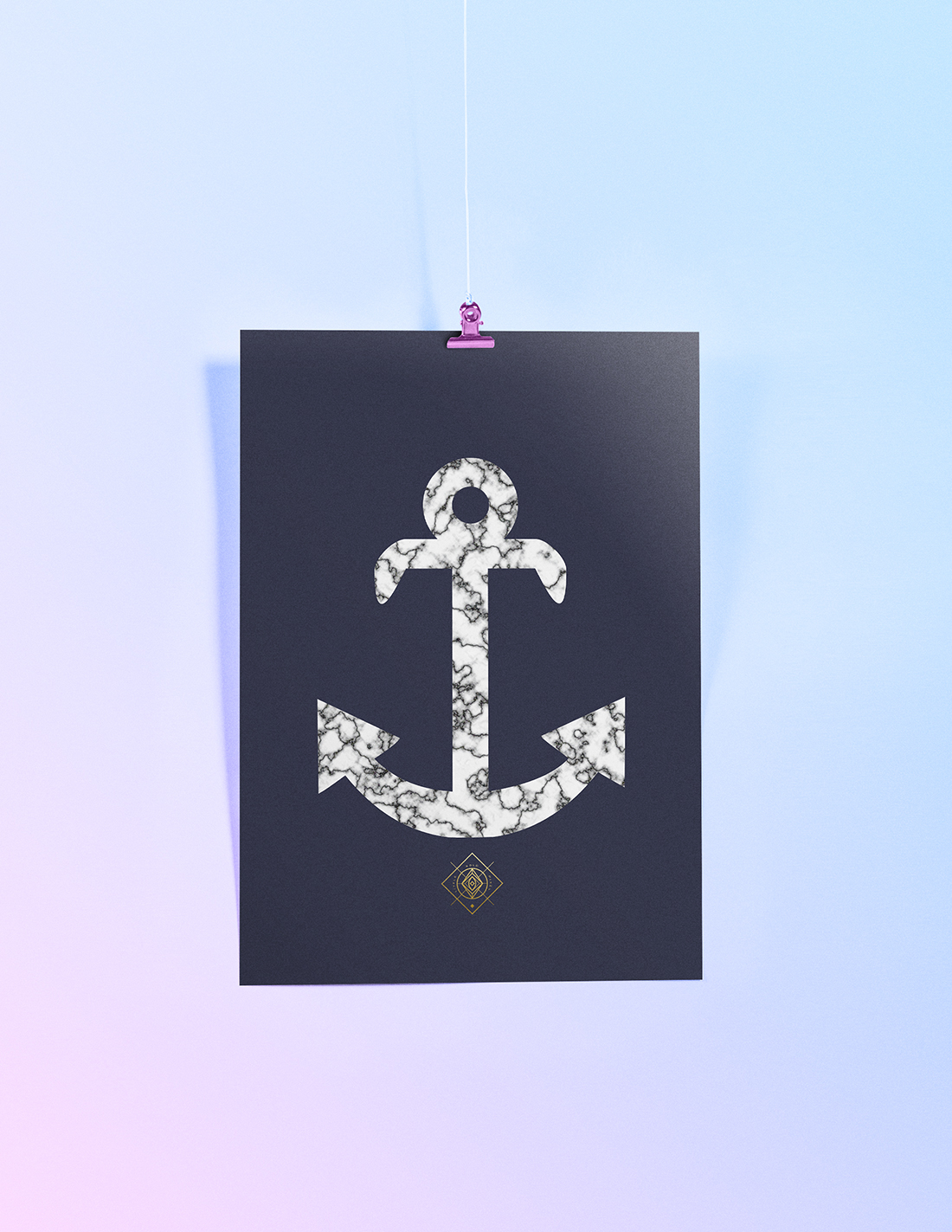 Marble Anchor Free Printable • Little Gold Pixel