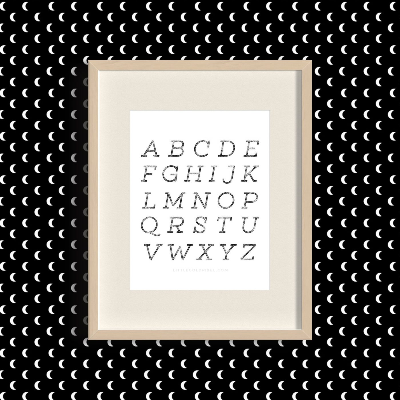 Alphabet Minimal Free Art Printable • Little Gold Pixel