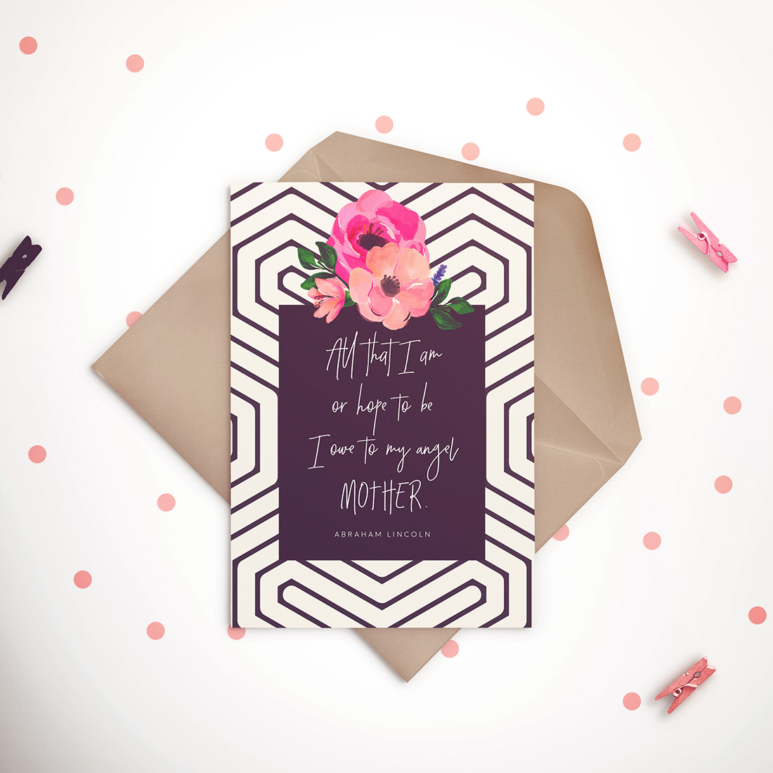 Free Mother's Day Card Lincoln Quote • Little Gold Pixel