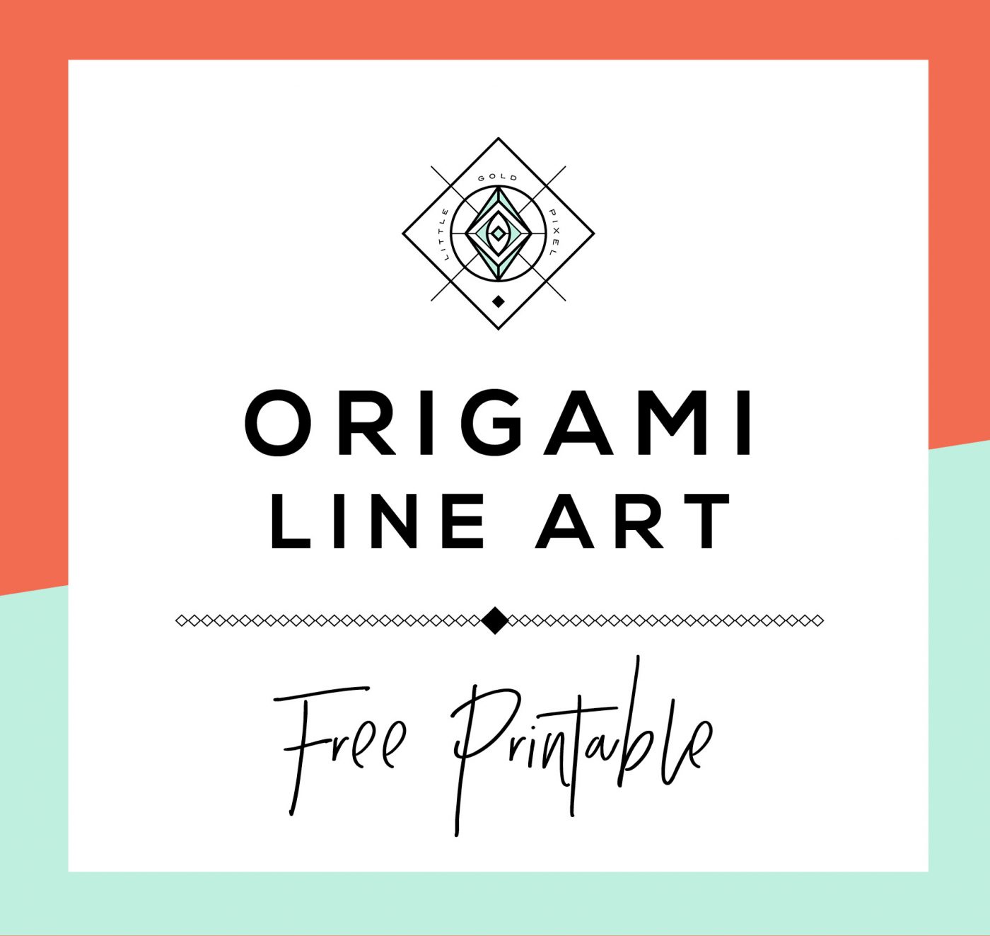 Origami Line Art Free Printable • Little Gold Pixel