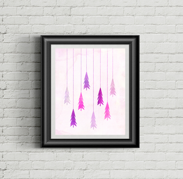 Christmas Trees Free Printable Art • littlegoldpixel.com • Modern, stylish, whimsical trees to print out and hang by your winter fireplace!
