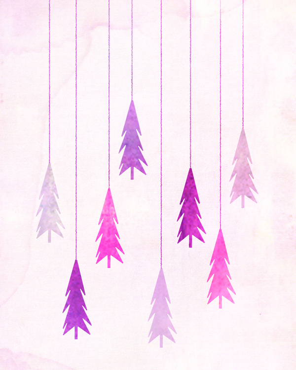 Christmas Trees Free Printable Art • littlegoldpixel.com • Modern, stylish, whimsical trees to print out and hang by your winter fireplace!