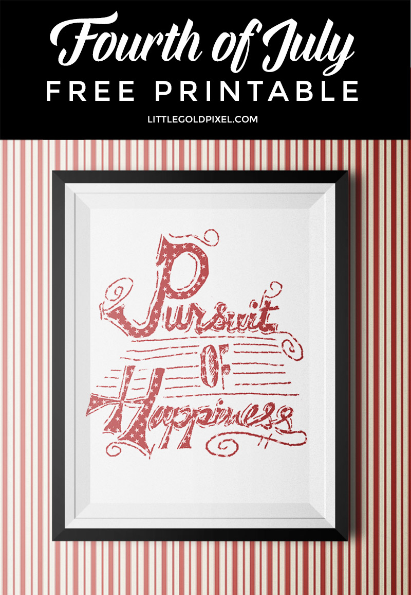 July Fourth Free Art Printable • littlegoldpixel.com